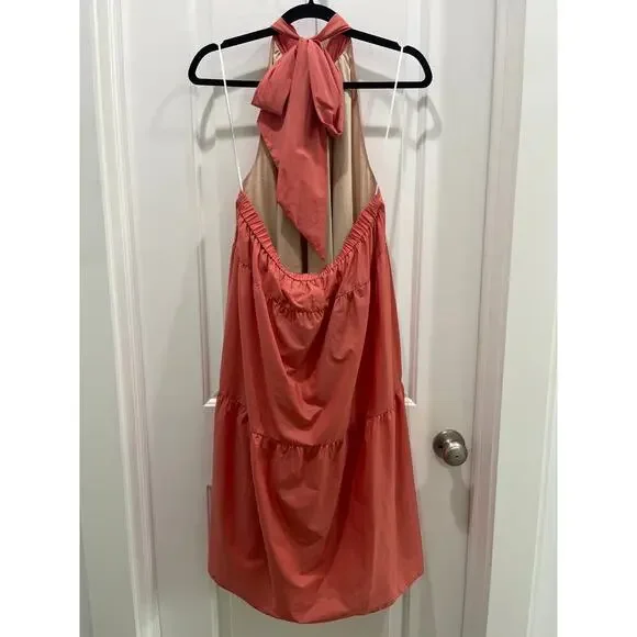 red and white halter wedding dress Juliette Halter Satin Wedding Dress